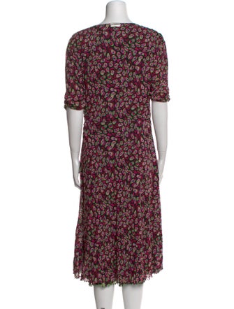 Diane von Furstenberg Floral Print Midi Length Dress