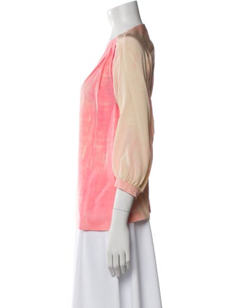 Diane von Furstenberg Silk Tie-Dye Print Blouse