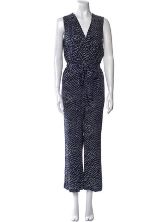 Diane von Furstenberg Silk Polka Dot Print Jumpsuit