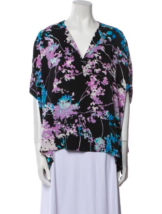 Diane von Furstenberg Silk Floral Print Blouse