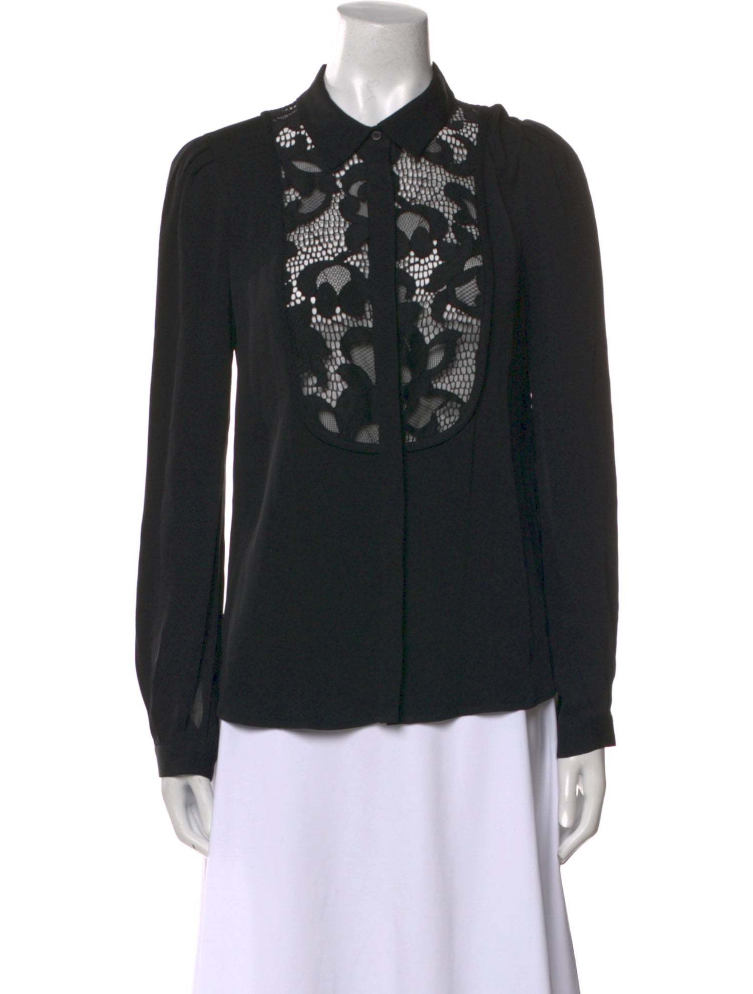 Diane von Furstenberg Silk Long Sleeve Button-Up Top