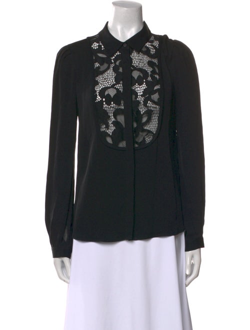 Diane von Furstenberg Silk Long Sleeve Button-Up Top