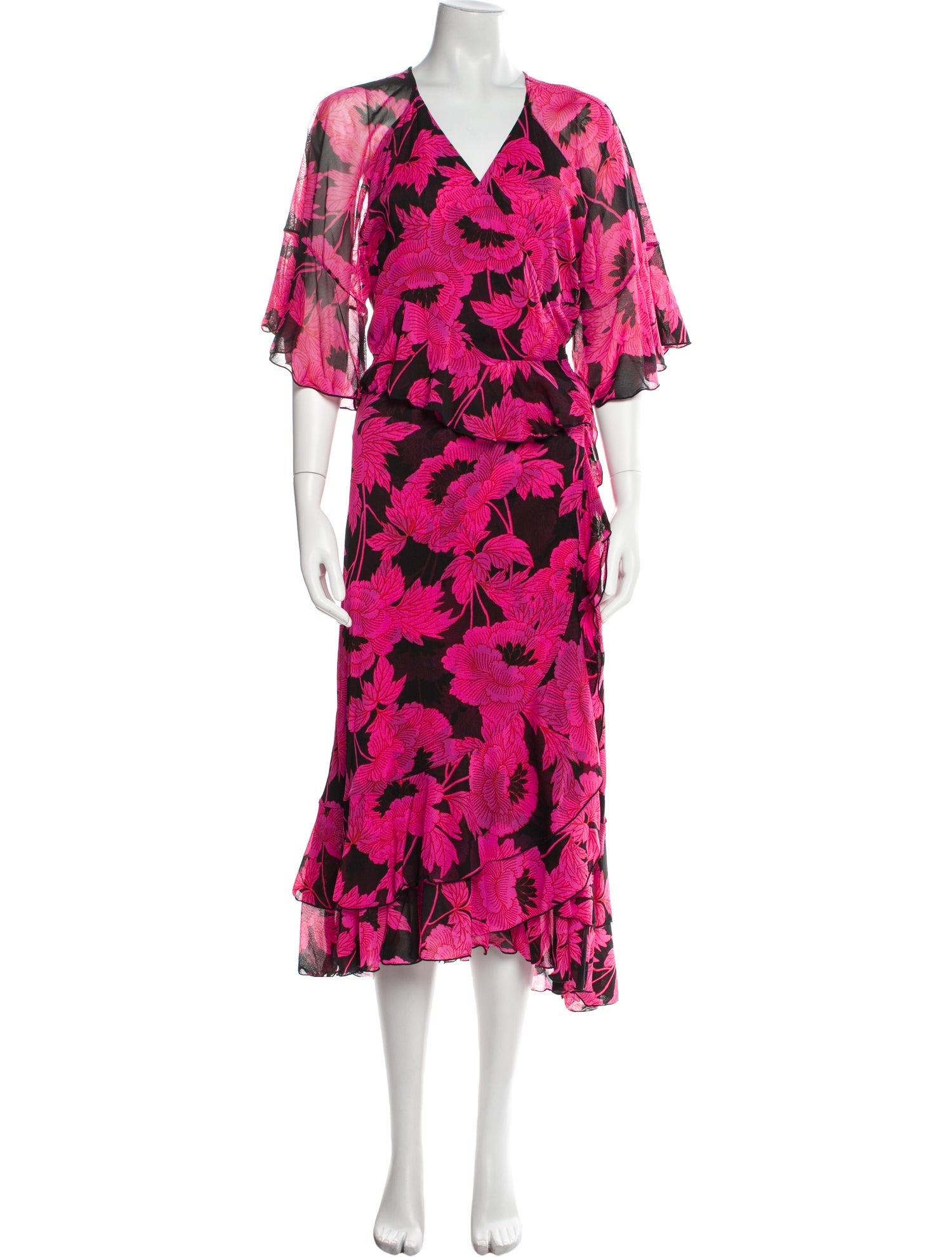 Diane von Furstenberg Floral Print Long Dress w/ Tags