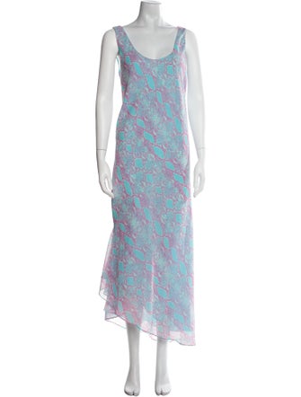 Diane von Furstenberg Floral Print Long Dress