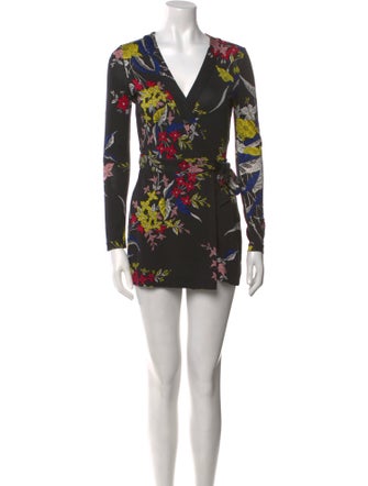 Diane von Furstenberg Printed V-Neck Romper