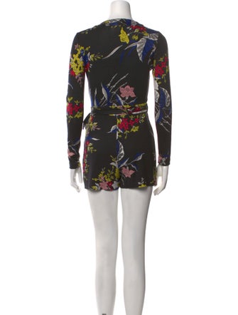 Diane von Furstenberg Printed V-Neck Romper