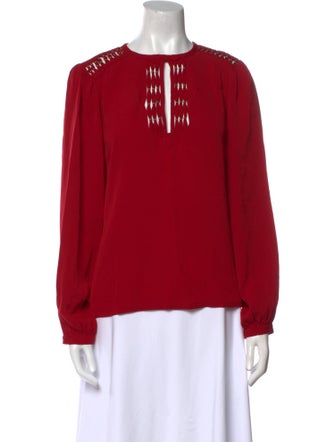 Diane von Furstenberg Silk Crew Neck Blouse