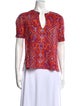 Diane von Furstenberg Printed V-Neck Blouse