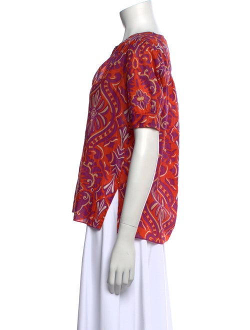 Diane von Furstenberg Printed V-Neck Blouse