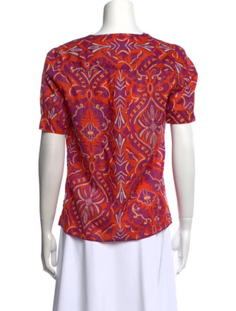 Diane von Furstenberg Printed V-Neck Blouse