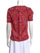 Diane von Furstenberg Printed V-Neck Blouse