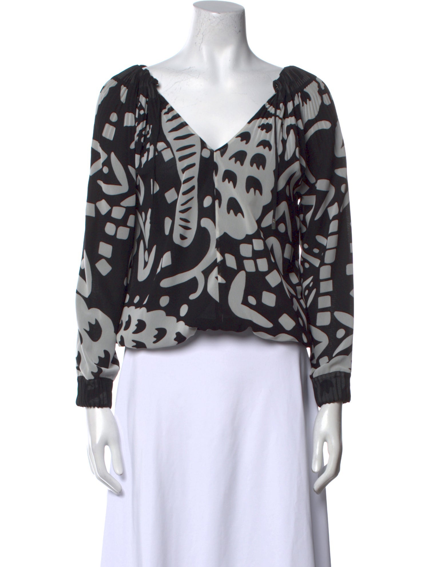 Diane von Furstenberg Printed V-Neck Crop Top