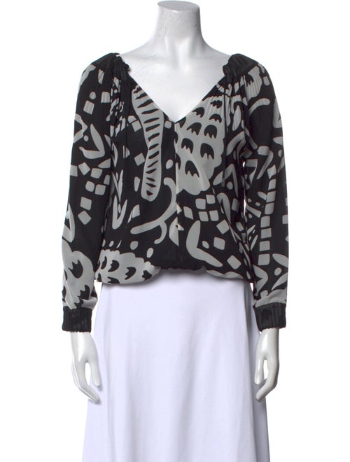Diane von Furstenberg Printed V-Neck Crop Top