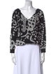 Diane von Furstenberg Printed V-Neck Crop Top