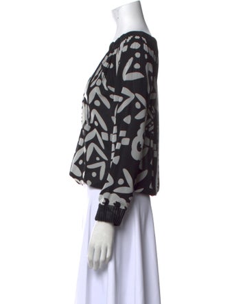 Diane von Furstenberg Printed V-Neck Crop Top