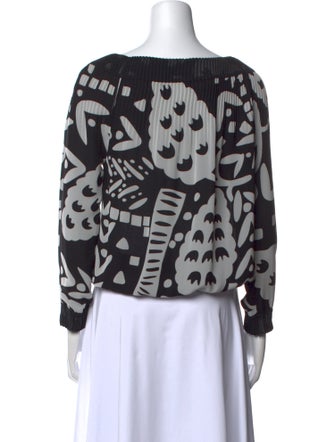 Diane von Furstenberg Printed V-Neck Crop Top