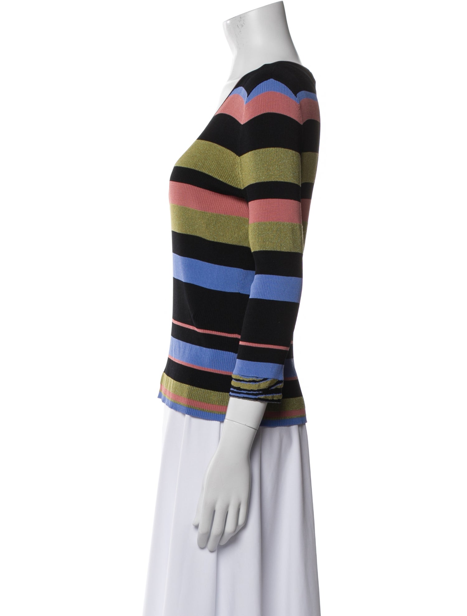 Diane von Furstenberg Striped V-Neck Top