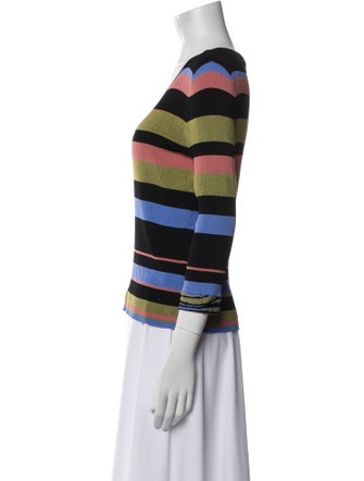 Diane von Furstenberg Striped V-Neck Top