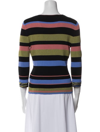 Diane von Furstenberg Striped V-Neck Top