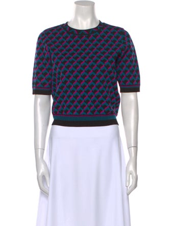 Diane von Furstenberg Printed Crew Neck Sweater