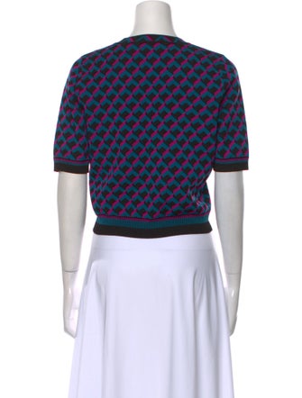 Diane von Furstenberg Printed Crew Neck Sweater
