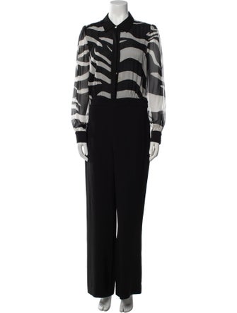 Diane von Furstenberg Silk Animal Print Jumpsuit