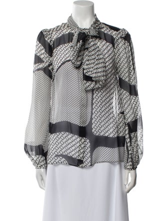 Diane von Furstenberg Silk Printed Button-Up Top