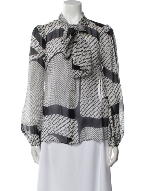 Diane von Furstenberg Silk Printed Button-Up Top