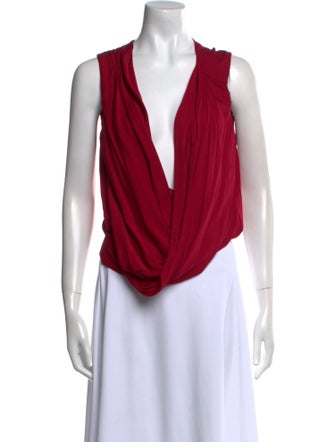 Diane von Furstenberg Silk V-Neck Crop Top