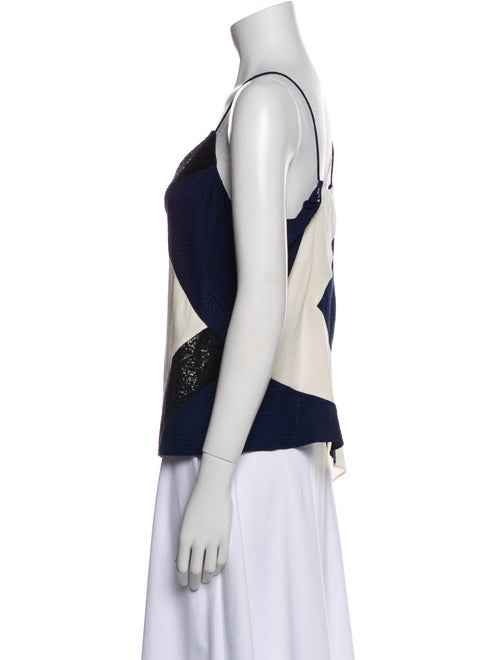 Diane von Furstenberg Silk Colorblock Pattern Top