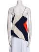 Diane von Furstenberg Silk Colorblock Pattern Top