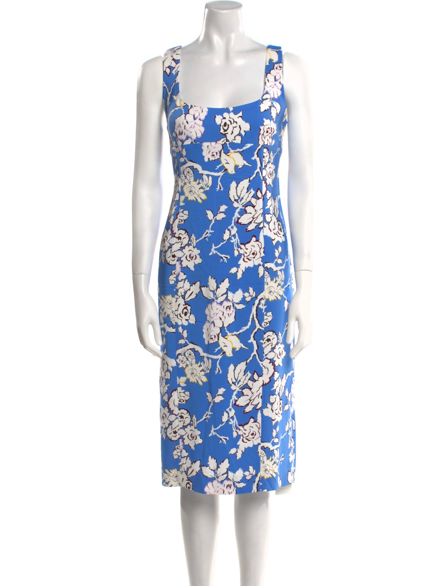 Diane von Furstenberg Floral Print Midi Length Dress