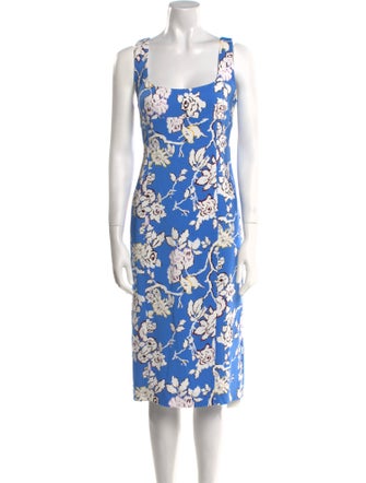 Diane von Furstenberg Floral Print Midi Length Dress