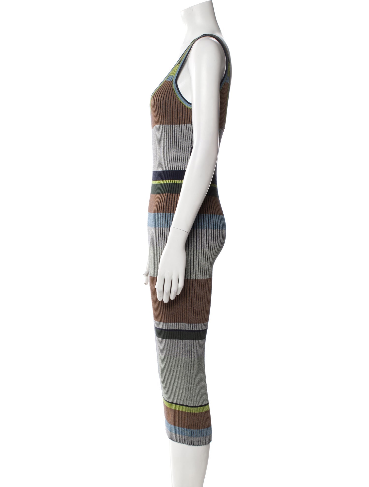 Diane von Furstenberg Striped Midi Length Dress