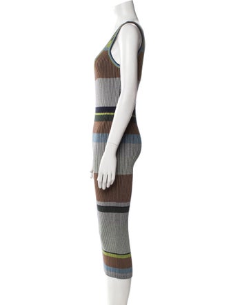 Diane von Furstenberg Striped Midi Length Dress