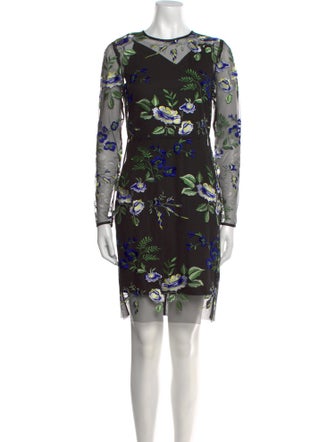 Diane von Furstenberg Floral Print Knee-Length Dress