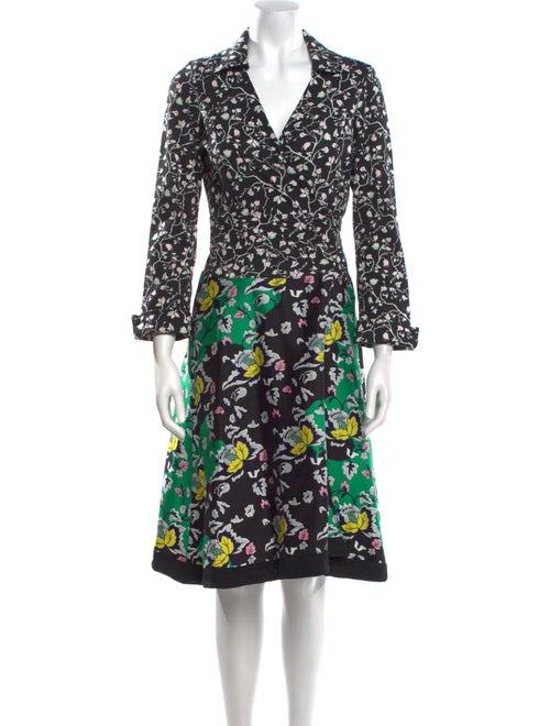 Diane von Furstenberg Floral Print Midi Length Dress
