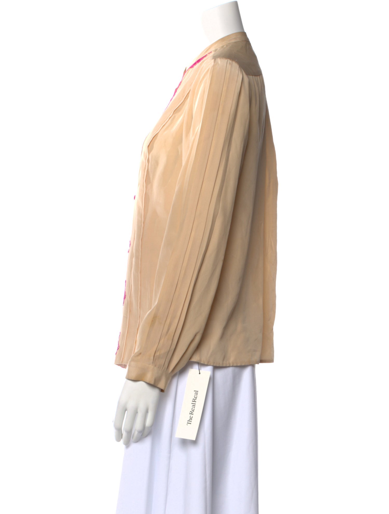 Diane von Furstenberg Printed Mock Neck Button-Up Top