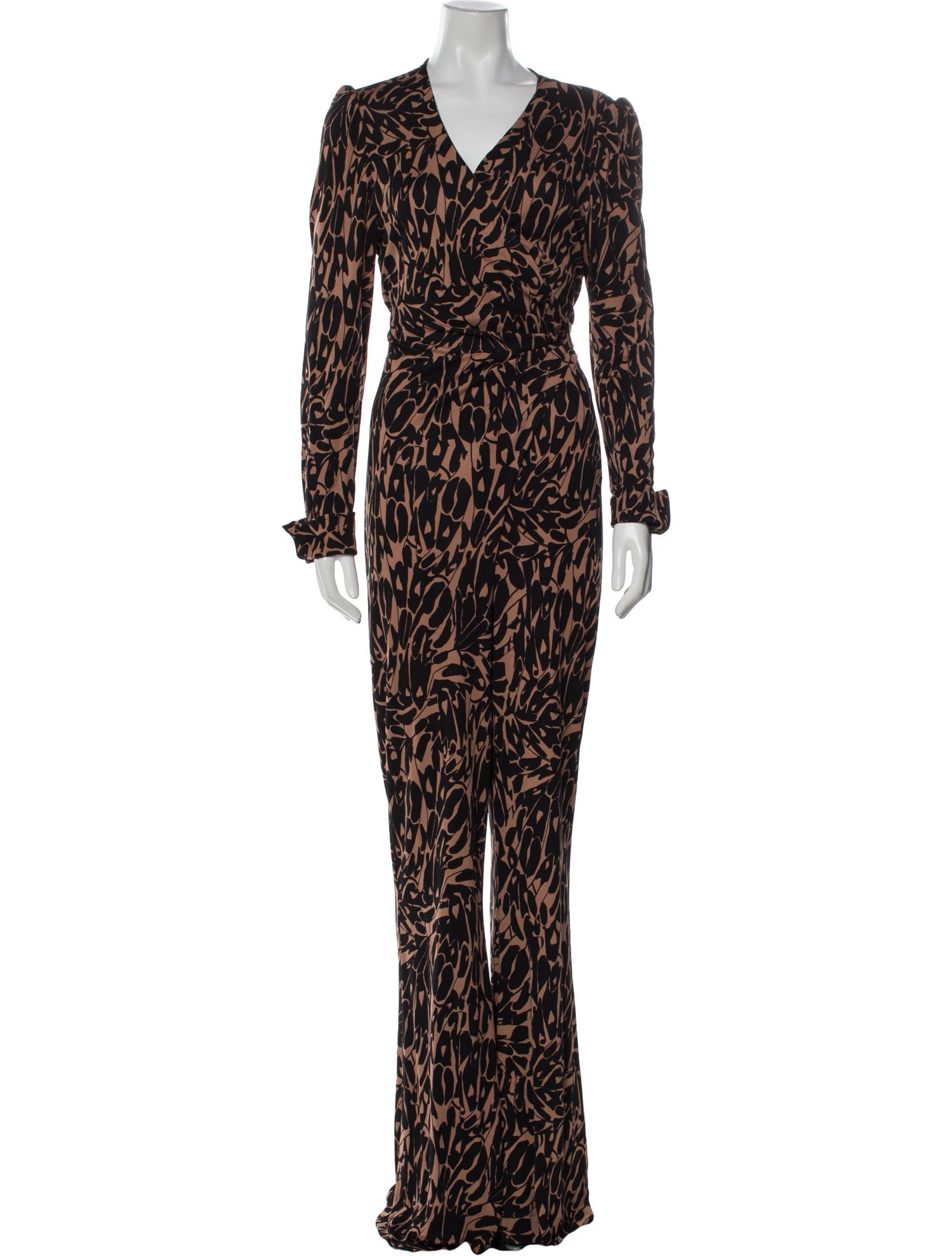 Diane von Furstenberg Printed V-Neck Jumpsuit