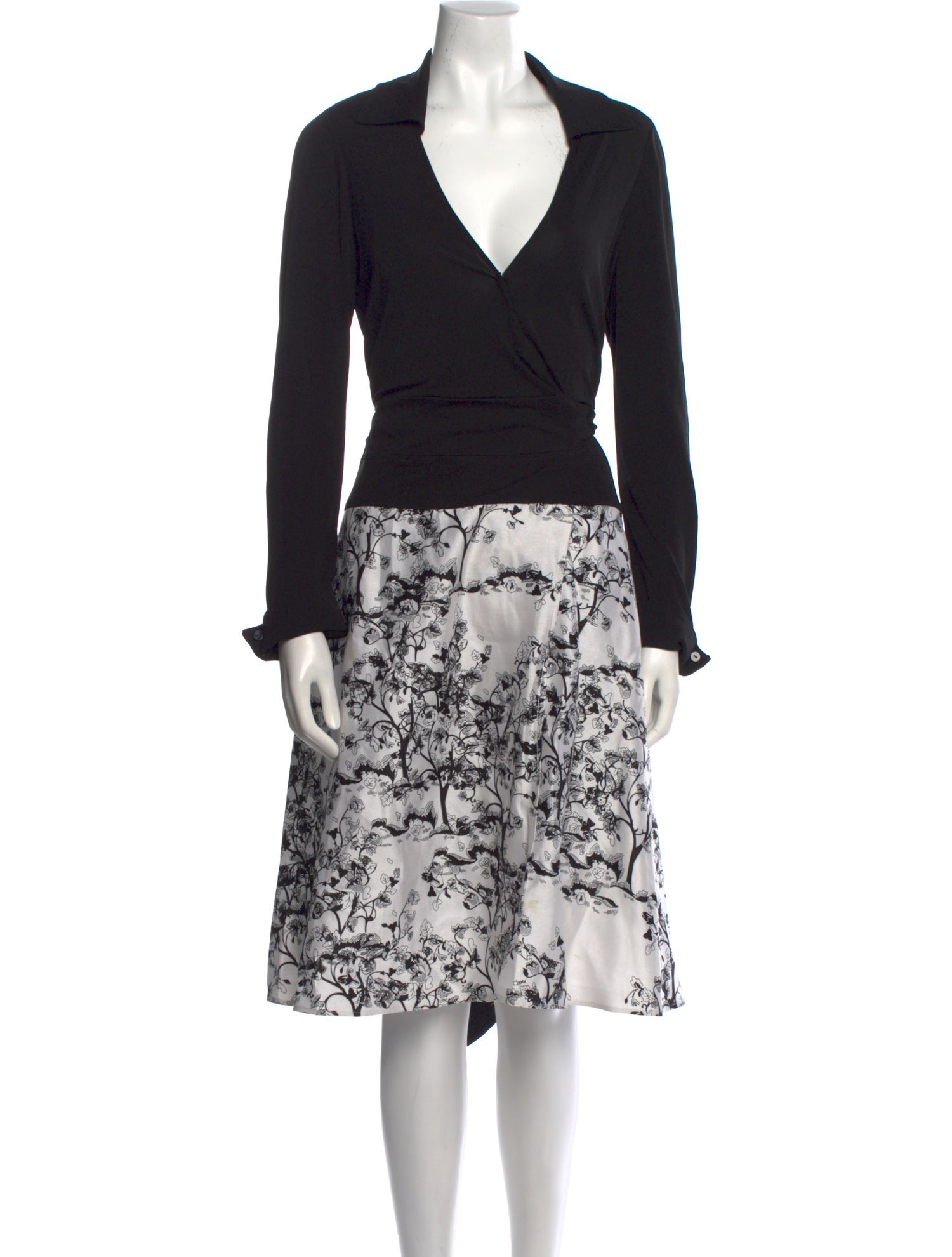 Diane von Furstenberg Floral Print Midi Length Dress