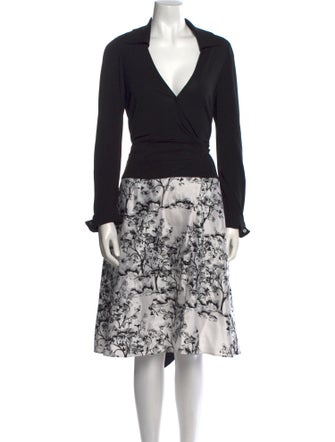 Diane von Furstenberg Floral Print Midi Length Dress