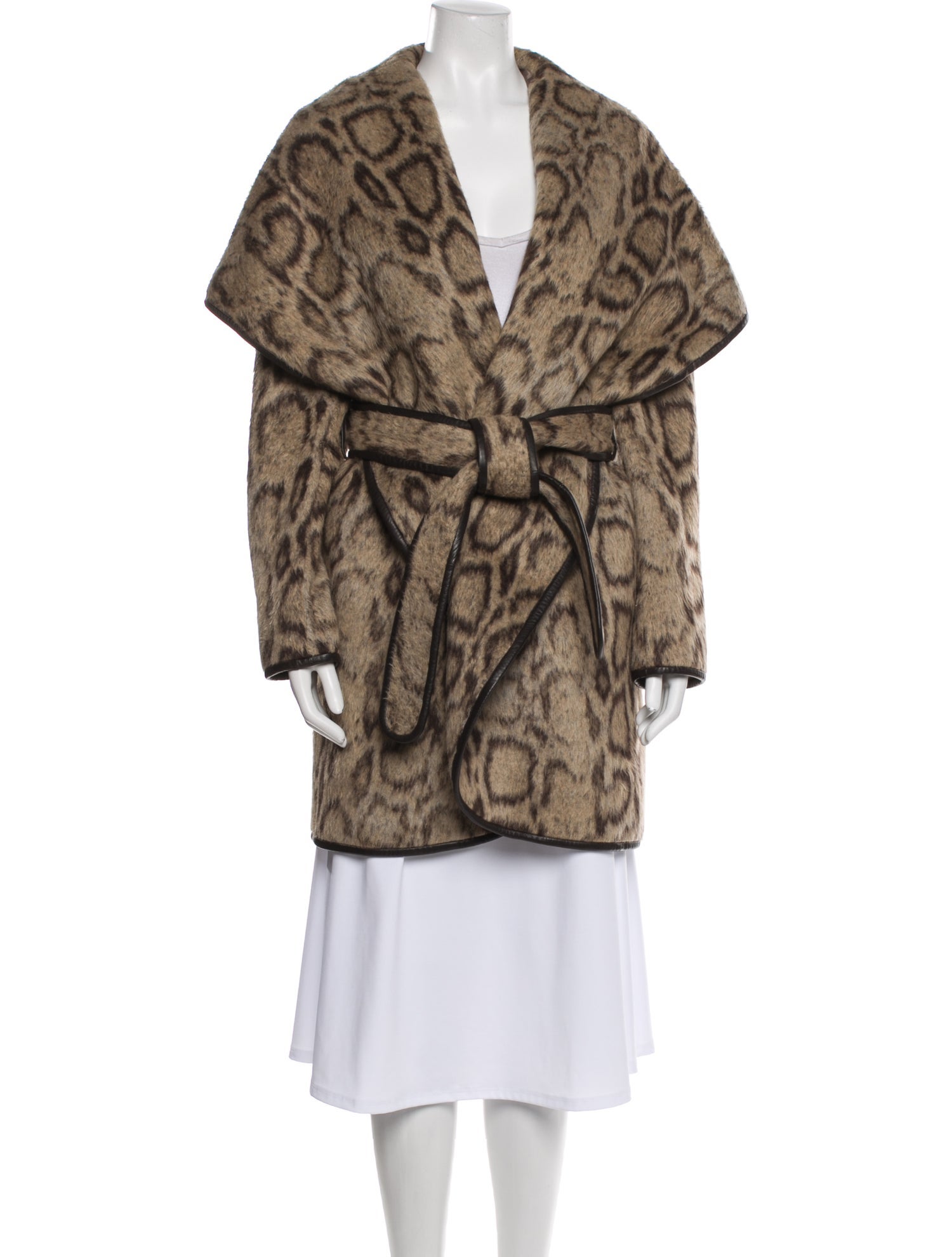 Diane von Furstenberg Faux Fur Animal Print Faux Fur Coat