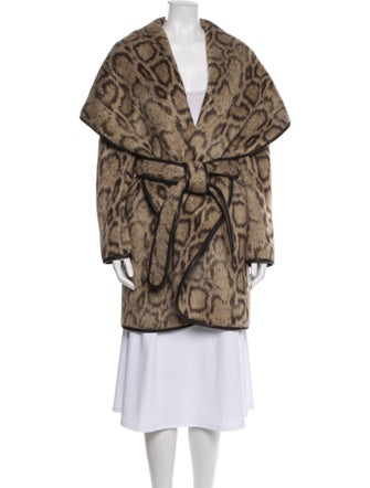 Diane von Furstenberg Faux Fur Animal Print Faux Fur Coat