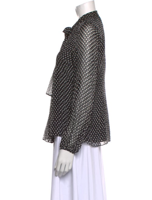 Diane von Furstenberg Silk Polka Dot Print Button-Up Top