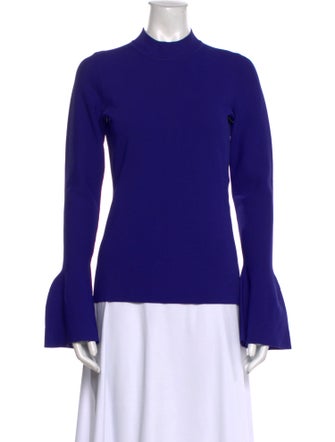 Diane von Furstenberg Mock Neck Long Sleeve Top