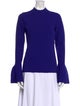 Diane von Furstenberg Mock Neck Long Sleeve Top