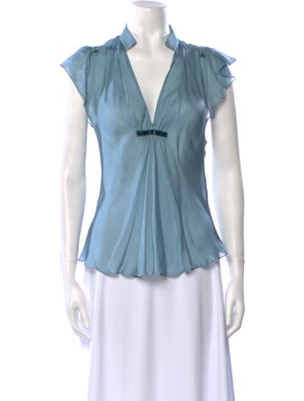 Diane von Furstenberg Silk V-Neck Blouse