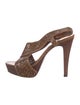 Diane von Furstenberg Leather Lasercut Accents Slingback Sandals