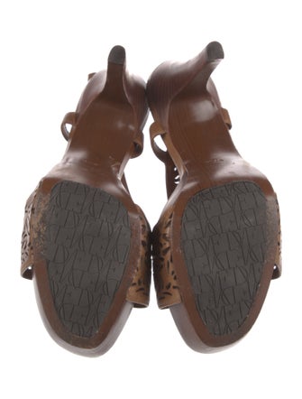 Diane von Furstenberg Leather Lasercut Accents Slingback Sandals