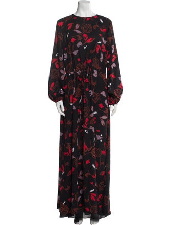 Diane von Furstenberg Floral Print Long Dress